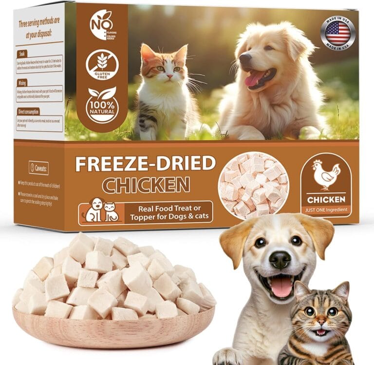 Freeze Dried Chicken,Freeze Dried Chicken Dog Treats Natural No Additives,Single Ingredient,High Protein,Suitable for All Ages Cats and Dogs,Dehydrated Suitable for Training