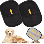2 Pack Pet Hair Remover Gloves, Electrostatic Grooming Gloves for Dogs & Cats, Double-Sided Deshedding for Furniture, Carpet,The Magic Brush pet Hair Remover