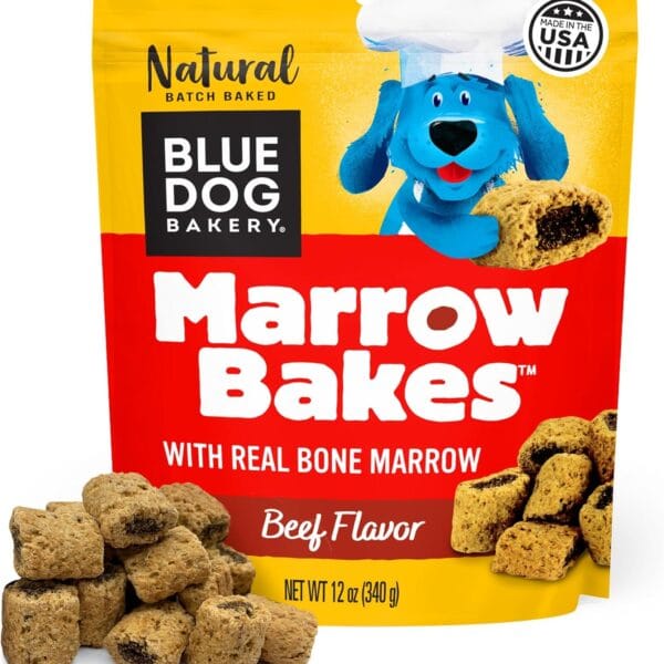 Blue Dog Bakery MarrowBakes Snacks | Small, Crunchy Beef Flavor Treat | Natural Healthy Dog Treats, 12 oz (Pack of 1)