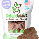 Nature Gnaws USA Lamb Lung Filets for Dogs (8oz) - Single Ingredient Natural Dog Chew Treats  Made in USA - Rawhide Free