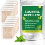 Squirrel Repellent Pouches  12 Pack Natural Rodent Deterrent for Outdoor & Indoor Use, Peppermint Essential Oil, Long-Lasting Rodent Control for Attic, Garden, Garage, Bird Feeders, Pet Safe