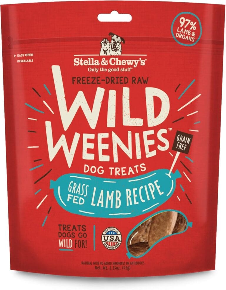 Stella & Chewy's Freeze-Dried Raw Wild Weenies Dog Treats - High-Protein Training Treats for Dogs & Puppies - All-Natural Grass-Fed Lamb Recipe with 97% Meat & Organs - USA Made - 3.25 oz Bag