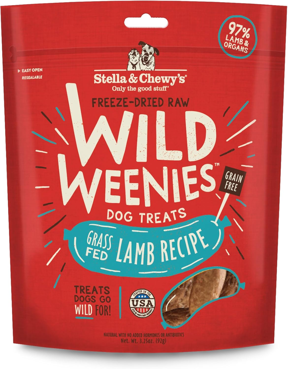 Stella & Chewy's Freeze-Dried Raw Wild Weenies Dog Treats - High-Protein Training Treats for Dogs & Puppies - All-Natural Grass-Fed Lamb Recipe with 97% Meat & Organs - USA Made - 3.25 oz Bag Stella & Chewy's Freeze-Dried Raw Wild Weenies Dog Treats - High-Protein Training Treats for Dogs & Puppies - All-Natural Grass-Fed Lamb Recipe with 97% Meat & Organs - USA Made - 3.25 oz Bag