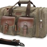 Wildroad Waxed Canvas Duffle Bag - 50L Waterproof Weekender Overnight Travel Bag