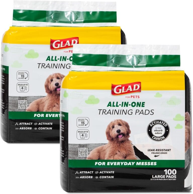 Glad for Pets Black Charcoal Puppy Pads | Puppy Potty Training Pads That Absorb & NEUTRALIZE Urine Instantly | New & Improved Quality, 100 Count(2-Pack)