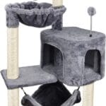 YUNIQUE Cat Tree with Cat Condo and Big Hammock, Grey