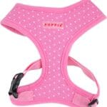 Puppia Dotty Dog Harness Over-The-Head No Pull No Choke Walking Training Adjustable for Small & Medium Dog, Small, Pink