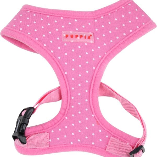 Puppia Dotty Dog Harness Over-The-Head No Pull No Choke Walking Training Adjustable for Small & Medium Dog, Small, Pink