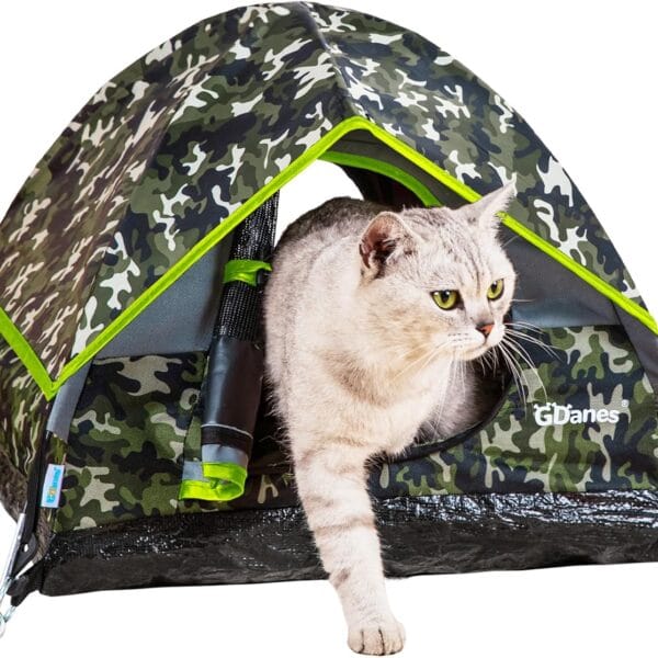 GDanes Camouflage Cat Tent, Portable Pet Cat House with Soft Pad, Cat Cave, Dog House for Small Medium Dogs and Rabbits