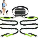 BLIVORRA-Hands-Free Dog Leash for 2 Dogs  Dual Bungee with Waist Belt, Pouch & Padded Handles  Tangle-Free, Shock Absorbing Leash for Walking, Running & Hiking