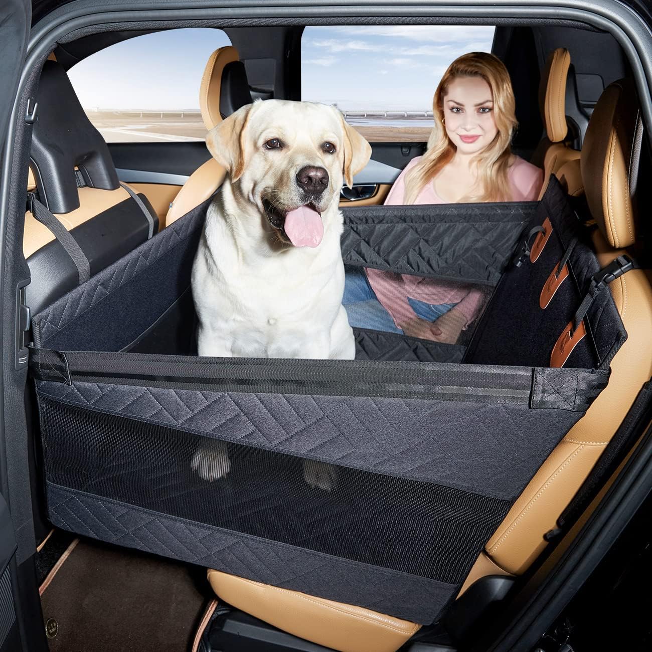 Large Dog Car Seat,Back Seat Extender for Dogs,Waterproof Medium Dog Seat Cover for Backseat, Pet Bed for Car Hammock(Black-L) Large Dog Car Seat,Back Seat Extender for Dogs,Waterproof Medium Dog Seat Cover for Backseat, Pet Bed for Car Hammock(Black-L)