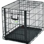 MidWest Homes for Pets Small Ovation Single Door Folding Dog Crate, 24-Inches, Space-Saving Patented Up & Away Door, Leak-Proof Pan, Divider Panel, Black