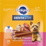 Pedigree Dentastix Dual Flavor Small Dog Dental Treats, Bacon & Chicken, 5.08 oz. Bag (24 Treats)