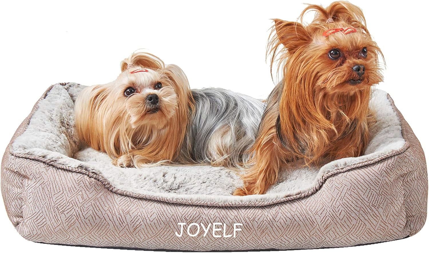 JOYELF Dog Bed Washable Calming Cat Bed Sofa, Cute Fluffy Pet Couch Bed for Puppy, Kitten, Small Dog and Cat - Small Rectangle JOYELF Dog Bed Washable Calming Cat Bed Sofa, Cute Fluffy Pet Couch Bed for Puppy, Kitten, Small Dog and Cat - Small Rectangle