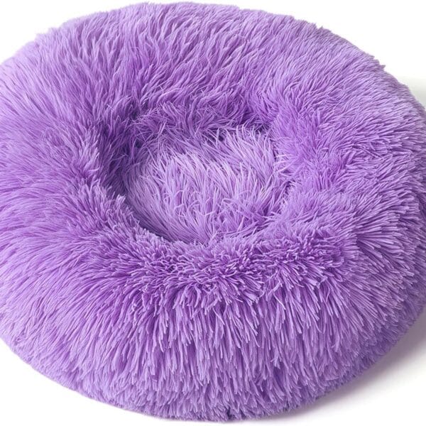 Pupsdream The Original Calming Cloud 9 Dog Bed, Plush Donut Dog Bed, Washable (Purple,110CM)