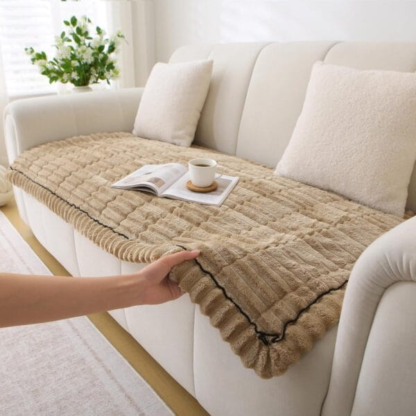 Pet Couch Covers for Sofa Washable Non Slip Dog Couch Cover Protector Pet Friendly Mat for 3 Cushion Sofa (Brown, 27.6" x 82.7")