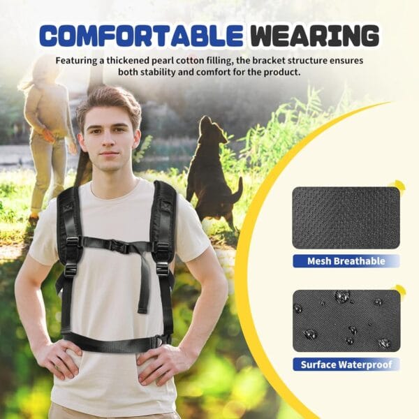 Dog Backpack Carrier, Legs-Out Front Carrier for Small Medium Dogs, Adjustable Breathable Front Carrier for Hiking, Cycling, Travel (Black, Medium)