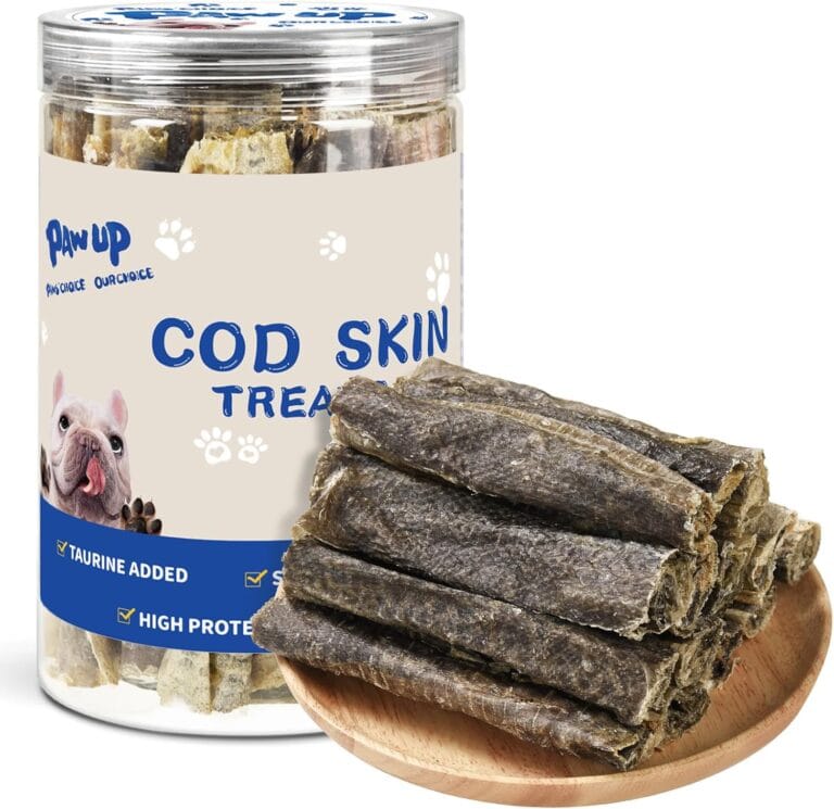 PAWUP Dog Treats, Cod Skins Dog Treat with Taurine, One-Ingredient Grain-Free Chew Fish Skin Rolls Rich in Omega3, 8 oz