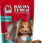 Country Kitchen Bacon Femur, Rawhide Free Dog Chews, Natural Ingredients, 8.7oz (4ct)