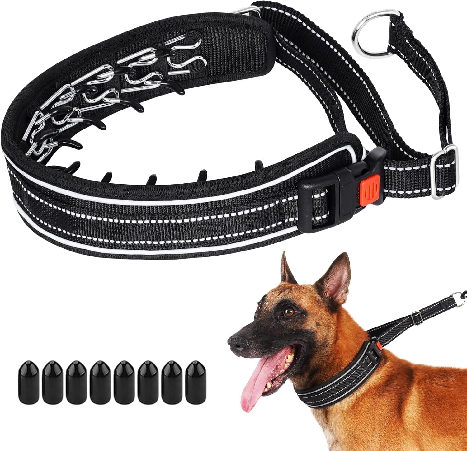 Mayerzon Martingale No Pull Dog Collar for Medium Large Dogs, Patented Hidden Adjustable Reflective Anti Pull Training Walking Collar with Buckle for Pitbull, German Shepherd, Rottweiler (L, Black) Mayerzon Martingale No Pull Dog Collar for Medium Large Dogs, Patented Hidden Adjustable Reflective Anti Pull Training Walking Collar with Buckle for Pitbull, German Shepherd, Rottweiler (L, Black)