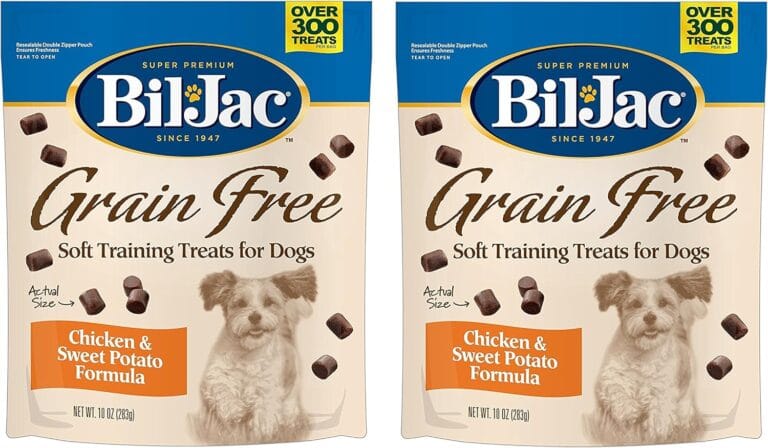 Bil-Jac Grain Free Soft Treats for Dogs, Chicken and Sweet Potato Flavor, Made with Real Chicken Liver, 10oz (2-Pack)