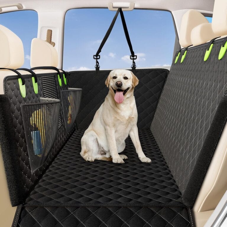 Zanch 2025 Upgrade Dog Car Seat Cover - 100% Waterproof Anti-Scratch, Passenger Friendly Back Seat Protector, Nonslip Pet Hammock with Durable Velcro Side Flap for Cars, SUV, Trucks, Standard-Green