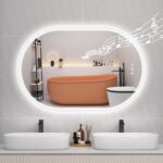 STARLEAD 24"x36" LED-Bathroom-Mirror-with-Lights, Wall-Mounted with Bluetooth Speaker, Anti-Fog, 3 Color Temperature, Dimmable Brightness, Waterproof, Tempered Glass, Frontlit & Backlit, Oval