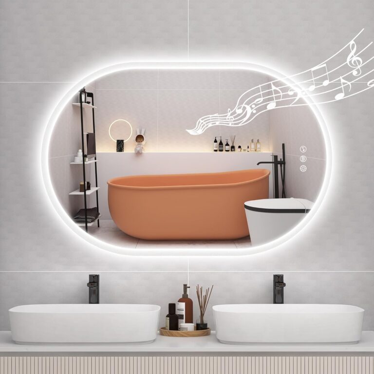 STARLEAD 24"x36" LED-Bathroom-Mirror-with-Lights, Wall-Mounted with Bluetooth Speaker, Anti-Fog, 3 Color Temperature, Dimmable Brightness, Waterproof, Tempered Glass, Frontlit & Backlit, Oval