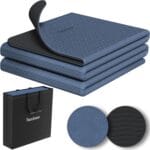 Readaeer Foldable Yoga Mat for Travel Folding Yoga Mat 6mm Thick with Carrying Bag, Non-Slip TPE Exercise Pilates Mat for 72" L x 24" W x 0.24 Inch