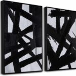 Zessonic Black And White Abstract Wall Art - Black Painting Stroke Graffiti Artwork for Living Room, Bedroom, Office Decor,16" x 24" x 2