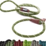Friends Forever Extremely Durable Dog Rope Leash, Premium Quality Training Slip Lead, Reflective, Thick Heavy Duty, Sturdy, No Pull, Comfortable For The Strong Large Medium Small Pets 6 feet, Olive