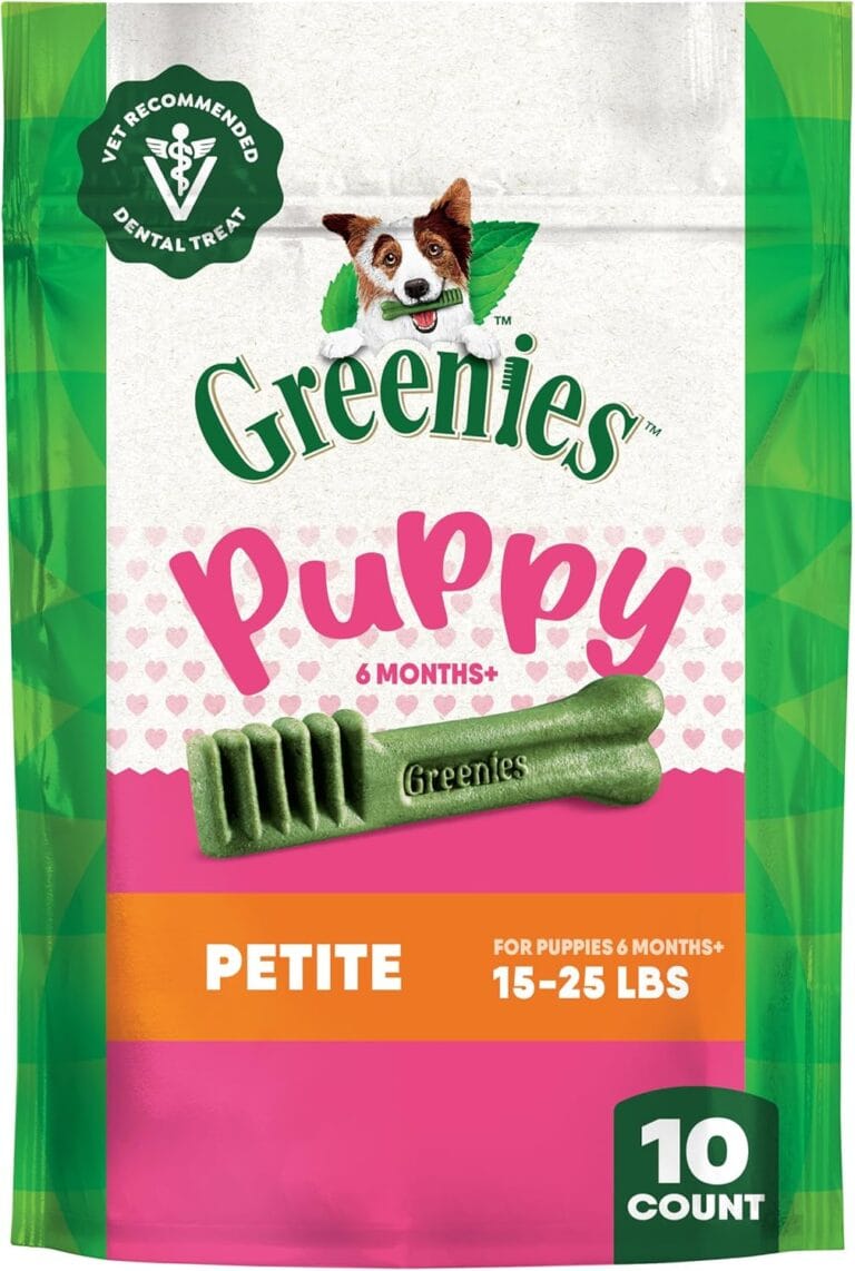 Greenies Veterinarian-Recommended Natural Dental Puppy Treats Petite Size, 6 oz. Pack, 10 Count