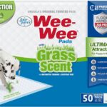 Four Paws Wee-Wee Ultimate Attractant Dog Pee Pads for Instinctive Training, Leak-Proof Floor Protection Dog & Puppy Quilted Potty Training Pads, Grass Scent, 22" x 23" (50 Count)