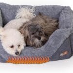 K&H Pet Products Thermo-Pet Lounge Sleeper Indoor Heated Pet Bed for Dogs & Cats, Bolstered Warm Calming Pillow Bed for Multiple or Large Cats, Machine Washable, Safety Listed - Medium 30.5 X 24.5in