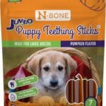 N-Bone Puppy Teething Sticks Jumbo Pumpkin Flavor Harvest Version, 7 Counts, 7.28-oz Bag
