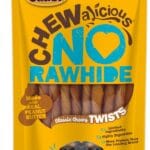 Cadet Chewalicious Classic Chewy Twists with Real Peanut Butter, Rawhide-Free Healthy Dog Chews, Limited-Ingredient & Long-Lasting Chew Treats for Dogs, Peanut Butter Flavor, 15 Count