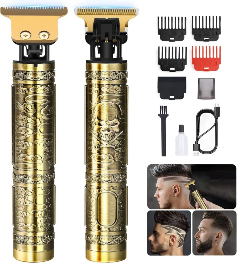 YOGINGO Professional Hair Trimmer for Men, Cordless Rechargeable Beard Trimmer Hair Clippers for Men, Metal Body Cutting Grooming Kit, Beard Shaver Barbershop, Bronze
