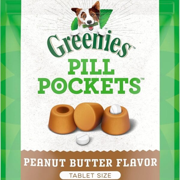 Greenies Pill Pockets for Dogs Small Size, Soft Dog Treats, with Real Peanut Butter, 3.2 oz. Pouch (30 Treats)