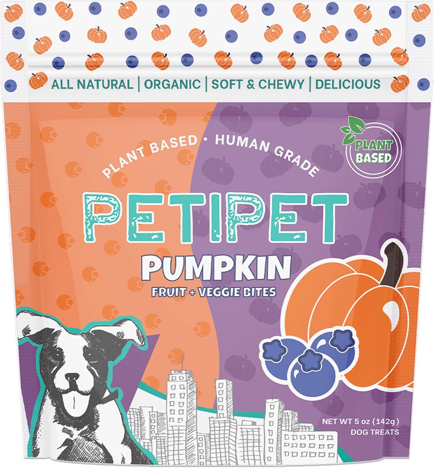 PETIPET Plant-Based Pumpkin Dog Treats - Pumpkin, Carrot, Apple, and Blueberry Soft & Chewy - Vegetarian, Vegan Dog Treats with Organic Ingredients - Low-Protein, Hypoallergenic, Gluten-Free PETIPET Plant-Based Pumpkin Dog Treats - Pumpkin, Carrot, Apple, and Blueberry Soft & Chewy - Vegetarian, Vegan Dog Treats with Organic Ingredients - Low-Protein, Hypoallergenic, Gluten-Free