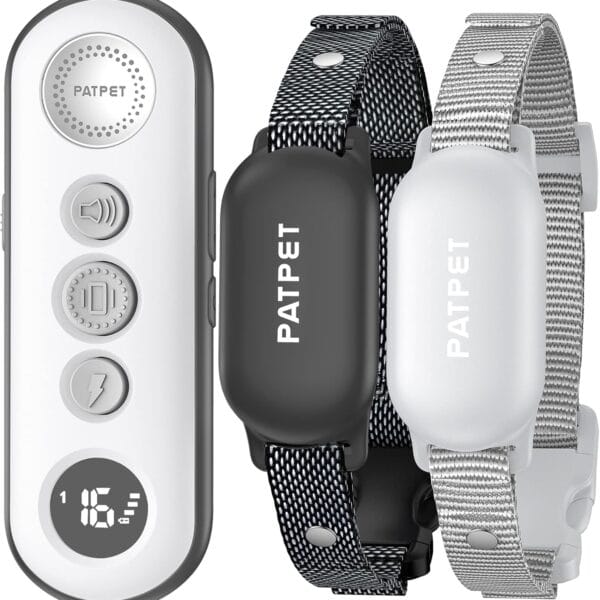 PATPET Shock Collar for Dogs(10-120lbs), 4000ft Rechargeable IPX7 Waterproof Training Collar with Remote for 2 Dogs- Electric Dog Collar for Small Medium Large Dogs 2 Packs