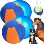 2 Set 17 Inch Herding Ball for Dogs Durable Dog Herding Ball with Full Coverage Oxford Cloth Cover Pump Tool Agility Training Equipment for Australian Shepherd Cattle Border Collie