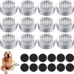 Oudain 12 Pack Dog Scent Work Tins, Dog Scent Training Box, Pet Nose Metal Container with 12 Magnetic Dots, Smell Training Kit Smell Canisters Aluminum Cans for Pet (Hexagon)