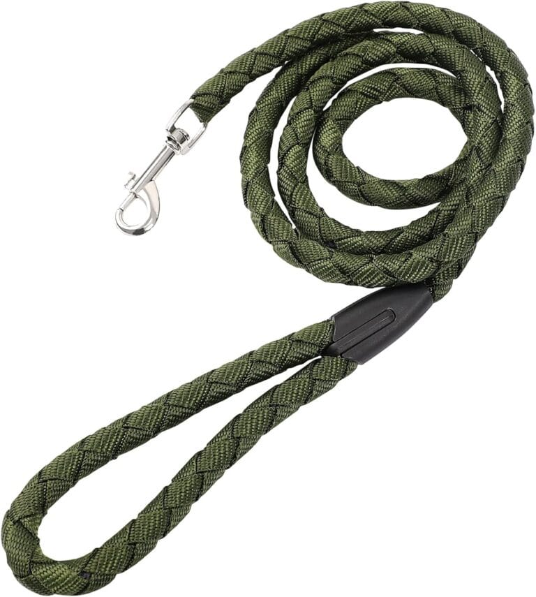 uxcell Dog Pet Leash Rope Nylon 5 Feet Padded Handle Rope Leashes Dog Walking Training Leash for Medium Large Dogs M Size Army Green