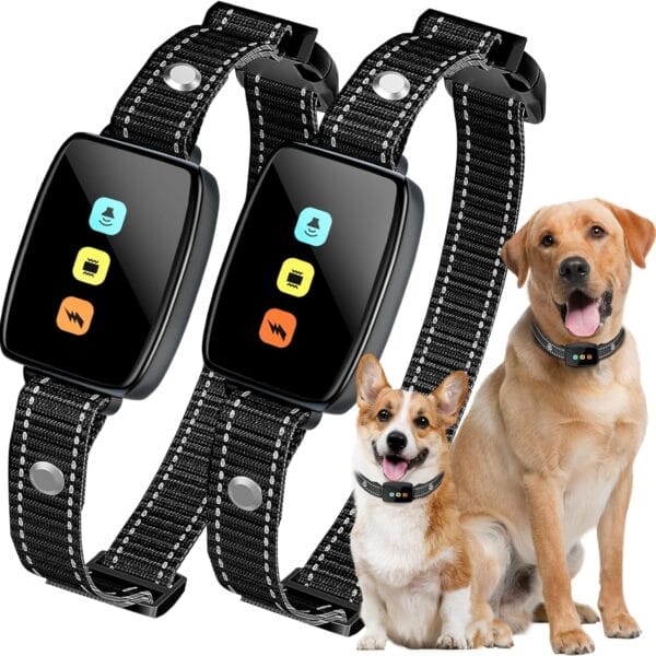 Dog Training Collar with Remote for Small Medium Large Dogs, 3000 FT Long Range, IP69 Waterproof Receiver, Beep Vibration Safe Shock Modes Adjustable Strap Rechargeable Train 2 Dogs
