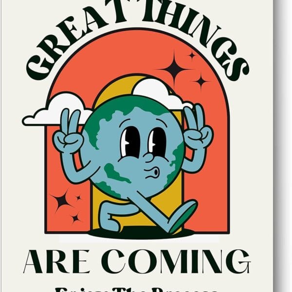 Retro Poster Wall Art Print, Positive Quote Funny Motivational Inspirational That Girl Room Decor Aesthetic For Teen Girls , College Apartment Dorm Bedroom, Cute Trendy Wall Decor, 60s 70s 80s Poster