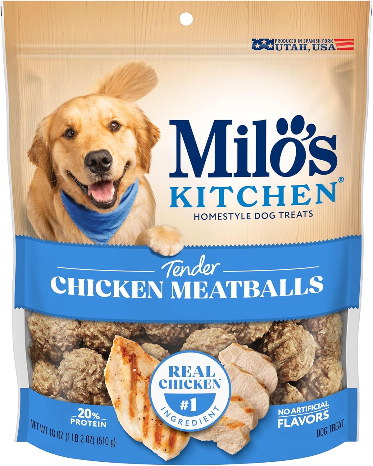 Milo's Kitchen Chicken Meatballs Dog Treats, 18-Ounce Milo's Kitchen Chicken Meatballs Dog Treats, 18-Ounce