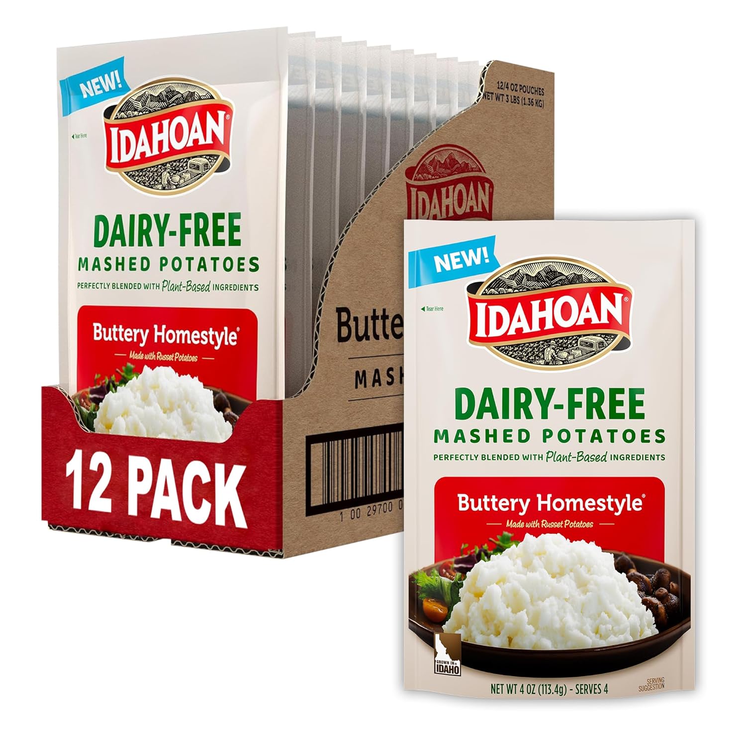 Idahoan Dairy-Free Mashed Potatoes, 4 oz (pack of 12) Idahoan Dairy-Free Mashed Potatoes, 4 oz (pack of 12)