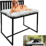 Beside Dog Bunk Beds for Large Dogs,Metal Dogs Bed Frame with Removable Cushion - Large