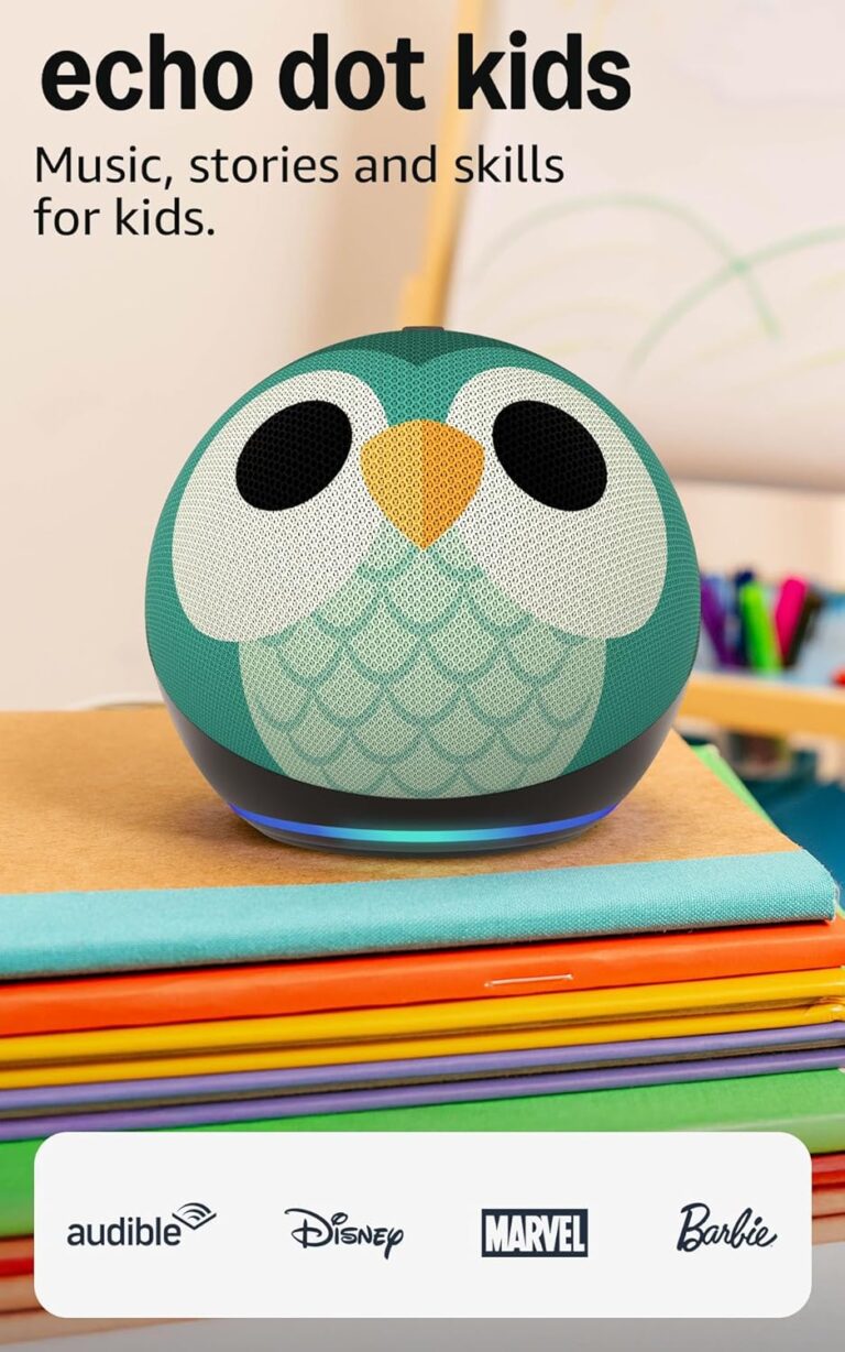 Amazon Echo Dot Kids (newest model) - Designed for kids, with Alexa+ Early Access, parental controls, Includes 1 Year of Amazon Kids+, Owl