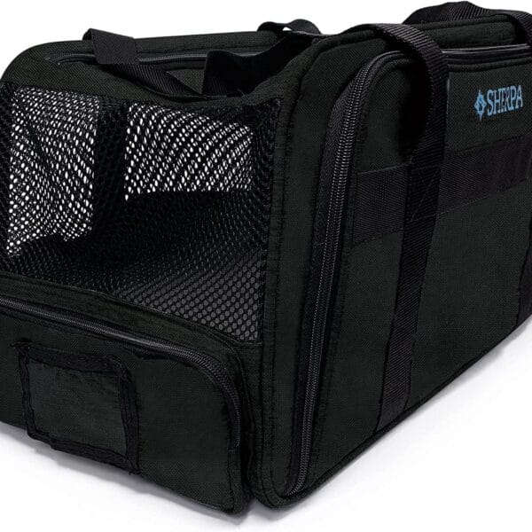 Sherpa Expandable Travel Pet Carrier, Airline Approved & Guaranteed On Board - Black, Medium